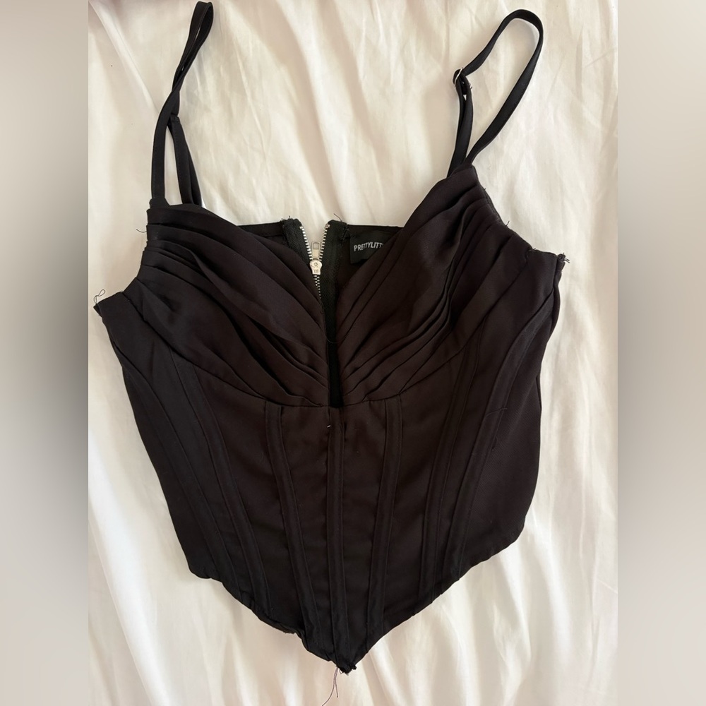 PrettyLittleThing Elegant Black corset top / bustier / size XS